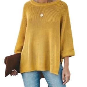 MOTE mustard oversized boat neck high-low sweater - XLarge